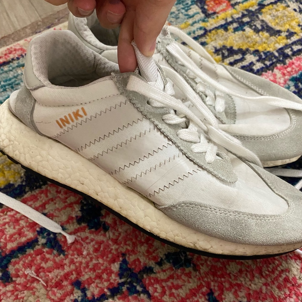 adidas iniki white tennis shoes